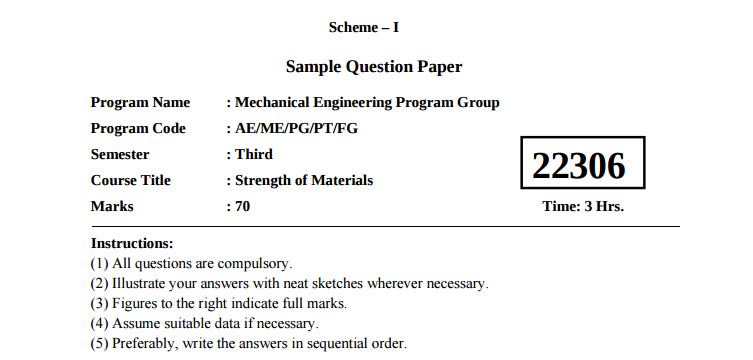 Sem Iii Sample Question Paper I Scheme Msbte